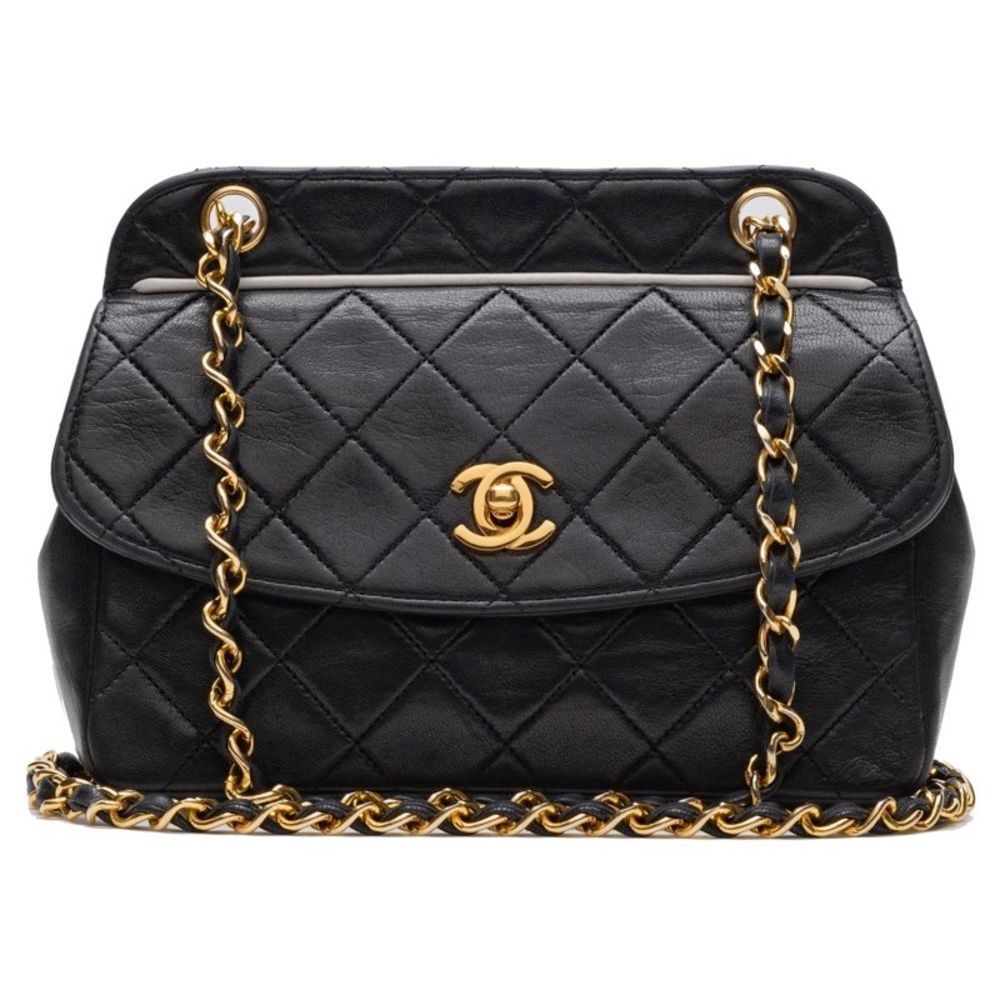 Chanel Matelasse Turnlock Chain Shoulder Lambskin Black Mini Bag Shoulder Bag